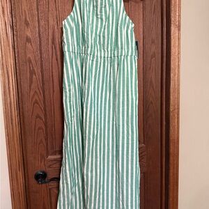 Universal Thread Green and White Striped Maxi Dress